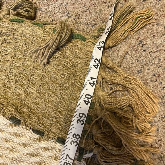 Woven Throw Blanket Fringe Soft Cotton Multicolor Check LoonLake Weaver 43”x53” - Picture 3 of 6